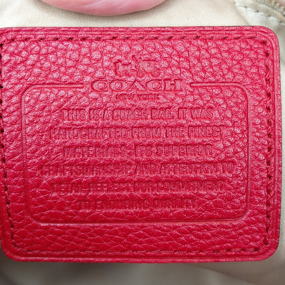 Coach Park Leather Carrie Tote Red - Picture 9 of 12